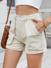 High Waist Utility Pocket Denim Shorts Denim Shorts