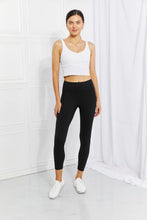 High Waisted Black Active Leggings with Pockets and Reflective Dots