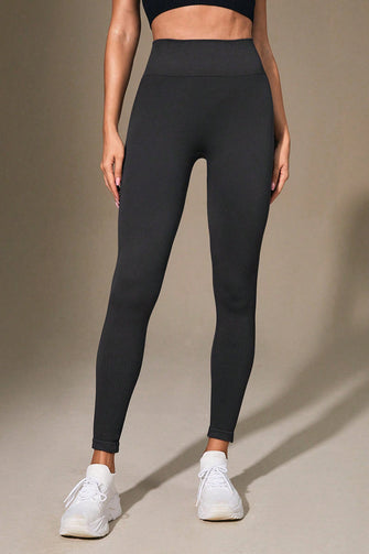 High-Waisted Black and Gray Leggings for Women Dark Gray