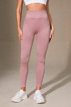 High Waisted Mauve Pink Ribbed Leggings for Women Dusty Pink