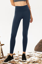 High Waisted Navy Blue Athletic Leggings for Women Dusty Blue