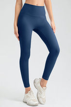 High Waisted Navy Blue Stretch Leggings for Women Dark Blue