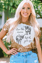 Highland Cow Distressed Graphic Tee for Women