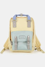 Himawari Contrast Water Bag scratch-resistant nylon backpack in pastel yellow and light blue
