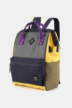 Himawari Contrast waterproof backpack bag with multi-colored design and external USB port