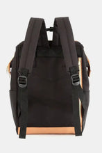 Himawari Contrast Waterproof Backpack with black design and gold zippers