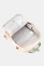 Himawari contrast waterproof canvas backpack in open light pink with grey interior