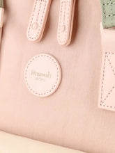 Himawari contrast waterproof canvas backpack in light pink with cream straps