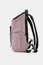Himawari nylon waterproof backpack in pink with black straps and side pocket
