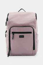 Himawari nylon waterproof backpack in light purple with black trim and zippers