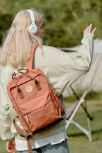 Himawari waterproof canvas backpack bag in peach with brown straps
