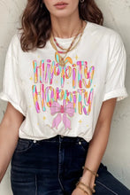 Hippity Hoppity Bow Graphic White T Shirt for Women White