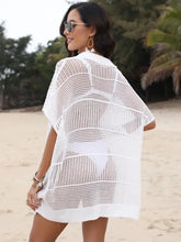 Hollow Out Collared Neck Cover-Up Swimwear Cover-Ups
