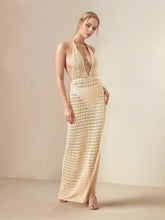 Hollow Out Halter Neck Cover-Up Dress Swimwear Cover-Ups