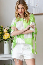 Hopely checkered waffle oversized T-shirt with white denim shorts