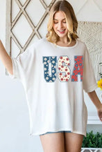 Hopely USA Round Neck Half Sleeve T-Shirt with White Oversized Floral USA Graphic