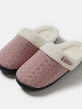 Horn Buckle Furry Texture Flat Slippers Woman Slippers