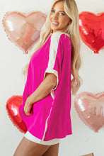 Hot Pink and White Colorblock Top for Women