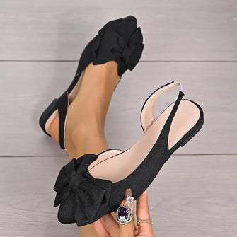 Hot Pink Slingback Flats with Oversized Bow Black Woman Loafers