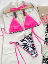 Hot Pink Zebra Print Bikini with Removable Padding and Adjustable Cup Height