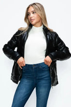 How Dare U Pocketed Zip Up Puffer Jacket with Removable Hood Woman Outerwear