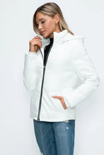 How Dare U Pocketed Zip Up Puffer Jacket with Removable Hood Woman Outerwear