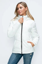 How Dare U Pocketed Zip Up Puffer Jacket with Removable Hood Woman Outerwear