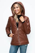 How Dare U Pocketed Zip Up Puffer Jacket with Removable Hood Woman Outerwear