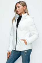 How Dare U Pocketed Zip Up Puffer Jacket with Removable Hood Woman Outerwear