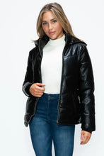How Dare U Pocketed Zip Up Puffer Jacket with Removable Hood Woman Outerwear