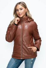 How Dare U Pocketed Zip Up Puffer Jacket with Removable Hood Woman Outerwear