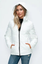 How Dare U Pocketed Zip Up Puffer Jacket with Removable Hood Woman Outerwear