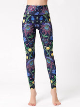 Hummingbird Patterned Stretchy Leggings for Women Yellow