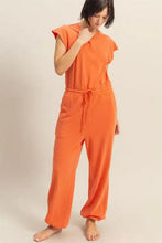 HYFVE keyhole round neck cap sleeve drawstring jumpsuit back view