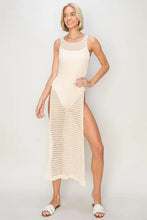 HYFVE Crochet Backless Cover Up Dress in Cream Crochet Knit