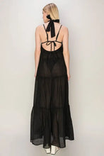 HYFVE Halter Neck Cover Up Maxi Dress in sheer black tiered style