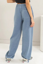 HYFVE stitched design drawstring sweatpants in light blue with side pockets