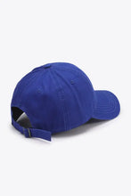 Royal blue cotton twill Pretty World Baseball Cap with adjustable strap