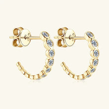 Inlaid Moissanite 925 Sterling Silver C-Hoop Earrings Earrings