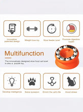 Giocattolo interattivo puzzle distributore di snack per gatti arancione brillante con cupole bianche