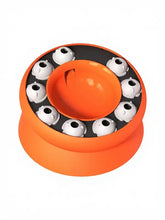 Gioco puzzle interattivo distributore di snack per gatti con plastica arancione brillante e cupole bianche