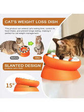 Gioco puzzle per gatti in plastica arancione con distributore di premi a cupole bianche