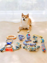 Interactive rope knot cotton rope dog toys in colorful braids