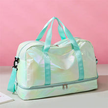 Iridescent Large Polyester Travel Duffel Bag in Blue and Green Tones Gum Leaf One Size