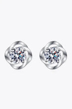 Par i sterlingsilver med dagmoissanit, rodinerade stiftörhängen