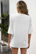 Ivy Lane Ruffled Cutout Round Neck Half Sleeve T-Shirt Woman T Shirts