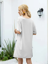 Ivy Lane Slit Boat Neck Half Sleeve T-Shirt Woman T Shirts