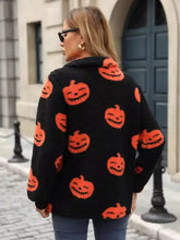 Jack-O'-Lantern Half Zip Long Sleeve Sweatshirt Woman Sweatshirts