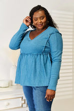 Jade By Jane Full Size Frill Trim Babydoll Blouse Woman Blouses