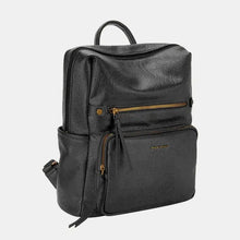 David Jones PU Leather Backpack Bag Black One Size Backpacks